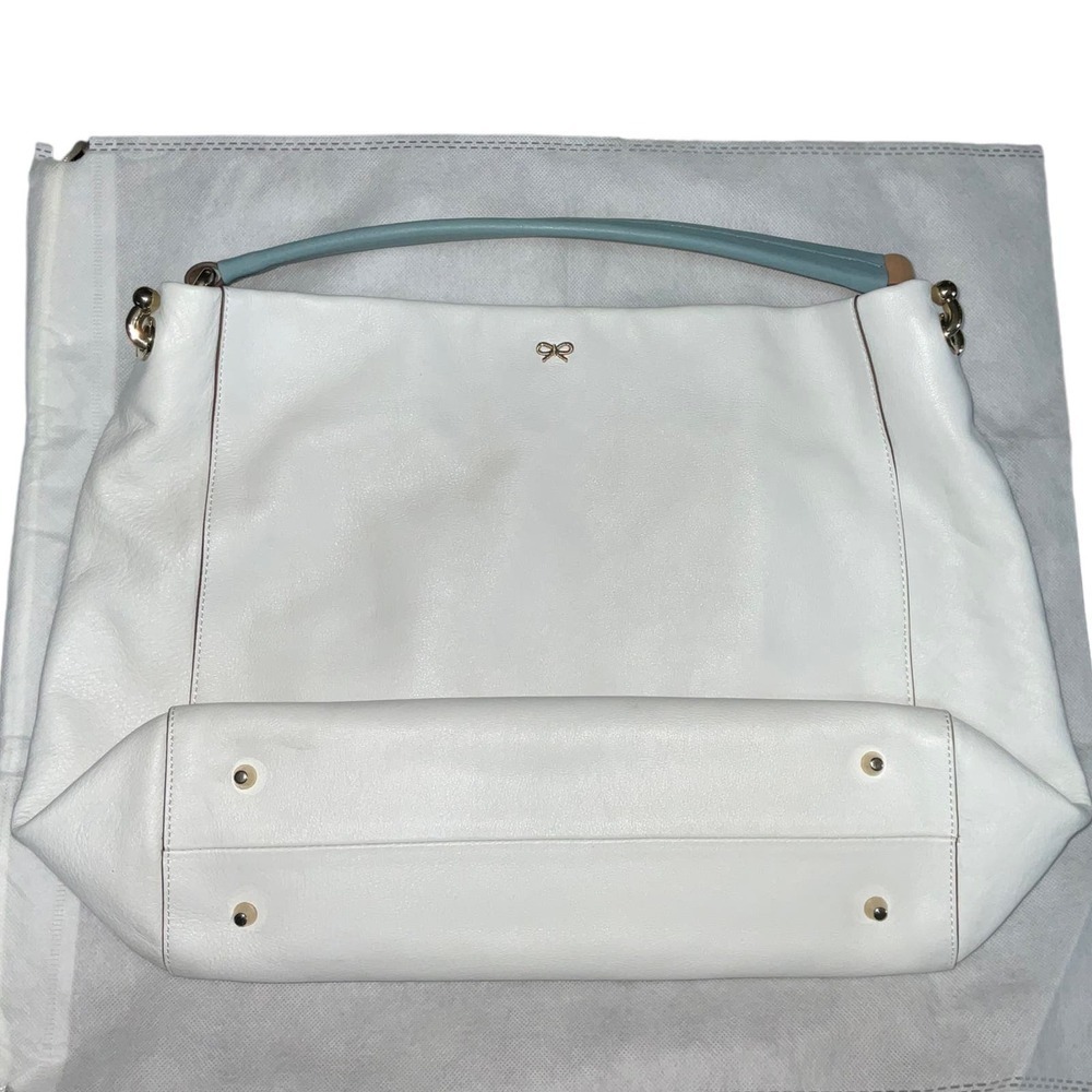 ANYA HINDMARCH BAG HOOK HANDLE LEATHER SHOULDER SATCHEL - Picture 12 of 16
